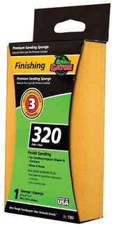 Gator 7303 Sanding Sponge, Yellow, 5 in L, 3 in W, 320 Grit, Aluminum Oxide Abrasive